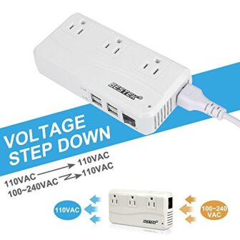 BESTEK 200W International Travel Voltage Converter 220V to 110V with 6A 4 USB Charging Ports - Image 5